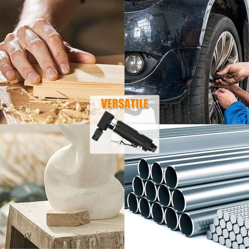 Air Die Grinder - 1/4", Right Angle, 20,000 RPM, Pneumatic Power, Safety Lock, 90 Degree, Mini, Angle Die Grinder for Grinding, Polishing, Cutting and More in Kuwait