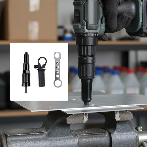 Riveting Adapter Cordless Drill Adapter Rivet Nut Converter Hand Tool Accessory Compact Attachment Aluminum Alloy Material Yet Light comfortable hold in Kuwait