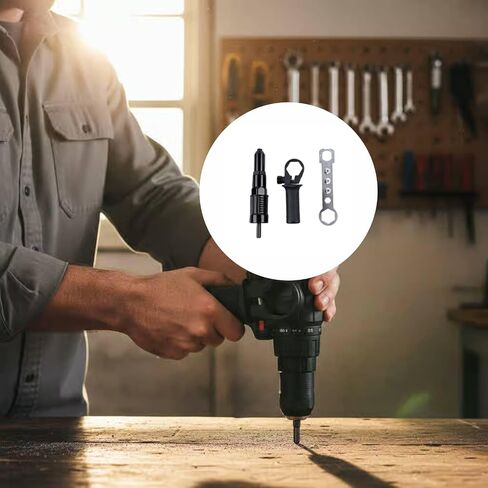 Riveting Adapter Cordless Drill Adapter Rivet Nut Converter Hand Tool Accessory Compact Attachment Aluminum Alloy Material Yet Light comfortable hold in Kuwait