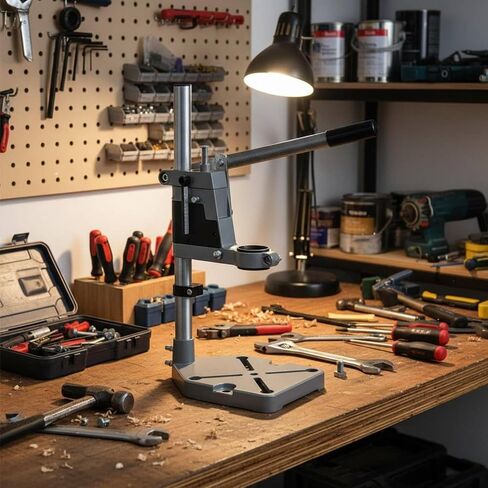 Generic Drill Press Clamp Stand Holder Base Mount With Handle And Built In Depth Scale For Consistent Results Suitable for workshop projects carpentry metalwork home fixes in Kuwait