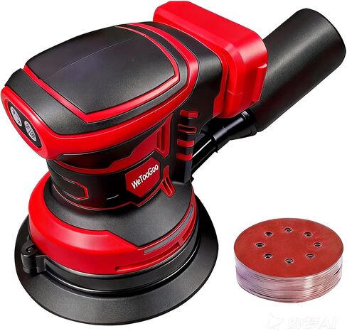 Brushless Cordless Random Orbital Sander Compatible for Milwaukee 18V Battery, Electric Palm Orbital Sander With Dust Collector, 6 Variable Speeds, 20Pcs Sandpaper For Sanding Woodworking(TOOL ONLY） in Kuwait