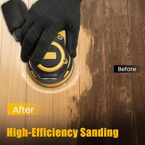 5 Inch Cordless Brushless Random Orbital Sander for Dewalt 20V Battery | 3 Variable Speeds, 7000-11000 RPM, with 15pcs Sandpaper and Dust Collector for Woodworking Polishing (Battery Not Included) in Kuwait