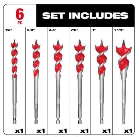 6pc 48-13-0600 for Milwaukee Self Feeding Wood Drill Bit Set in Kuwait