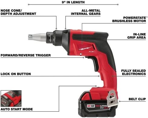 2866-22 for Milwaukee M18 Power Screw Guns Kit | Height 7.5 in Width 2.25 in Weight 2.5 lbs Length 9.0 in in Kuwait