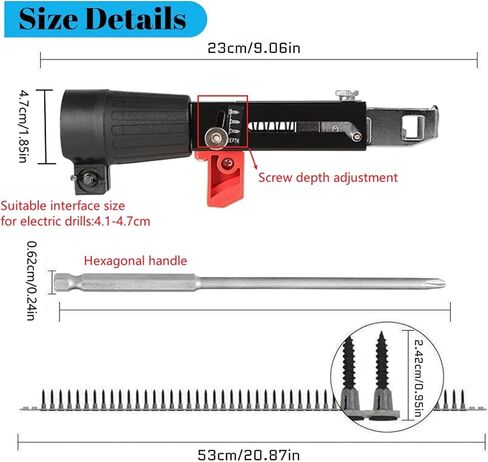 Electric Auto Feed Screw Gun for Gypsum Board, Collated Nail Gun, Automatic Screw Tightening Tool for Wall & Ceiling Installation, Efficient & Easy to Use in Kuwait