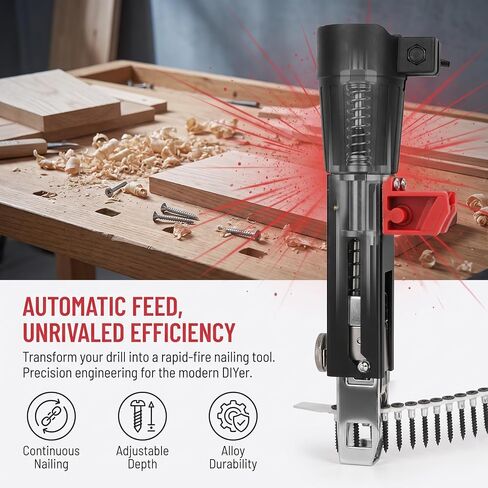Electric Auto Feed Screw Gun for Gypsum Board, Collated Nail Gun, Automatic Screw Tightening Tool for Wall & Ceiling Installation, Efficient & Easy to Use in Kuwait