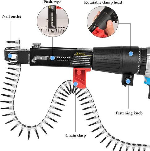 Electric Auto Feed Screw Gun for Gypsum Board, Collated Nail Gun, Automatic Screw Tightening Tool for Wall & Ceiling Installation, Efficient & Easy to Use in Kuwait