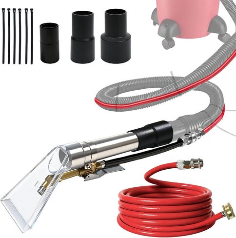 Happy Tree Universal Fit All Brands' Shop Vac Extractor Hose Kit Adapter Wet-Dry Extraction Accessory for Upholstery & Carpet Cleaning Auto Detailing Wet Vaccum Accessories with 25 Feet Water Hose in Kuwait