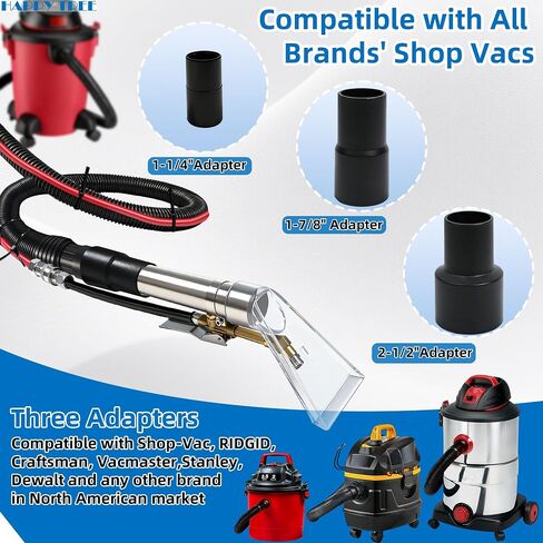 Happy Tree Universal Fit All Brands' Shop Vac Extractor Hose Kit Adapter Wet-Dry Extraction Accessory for Upholstery & Carpet Cleaning Auto Detailing Wet Vaccum Accessories with 25 Feet Water Hose in Kuwait