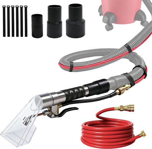 Happy Tree Universal Fit All Brands' Shop Vac Extractor Hose Kit Adapter Wet-Dry Extraction Accessory for Upholstery & Carpet Cleaning Auto Detailing Wet Vaccum Accessories with 25 Feet Water Hose in Kuwait