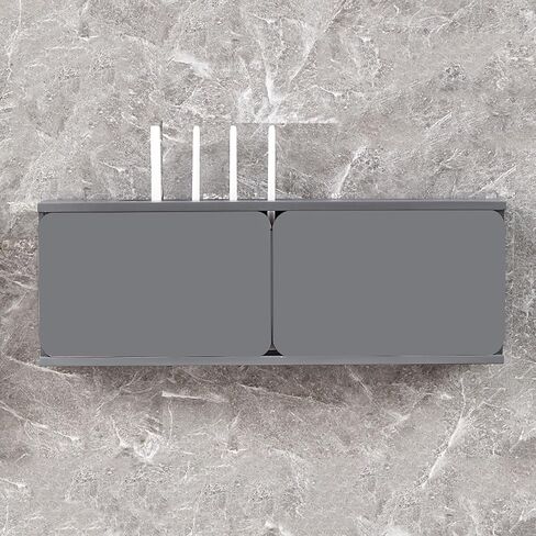 Wall Mounted WiFi Router Shelf, Wooden Storage Box for Modem and Cable, Hidden Router Cover for Office and Home, Decorative Router Cabinet, 23.6in in Kuwait