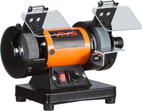 VEVOR Bench Buffer Polisher, 8300-10600 RPM Adjustable Speed, Polishing & Buffing Machine with Grinding, Fiber, and Wool Wheels, 100-Piece Accessory Kit, for Jewelry, Wood, Metal, Raw Stone, Jade DIY in Kuwait