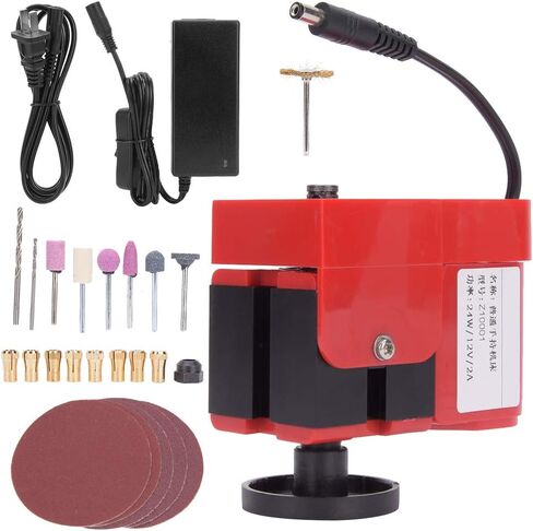 Mini Hand Held Lathe, 20000rpm with 7 Standard Grinding Tools, for Wood Plastics Soft Metal Processing in Kuwait