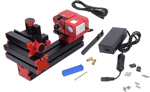 6 in 1 Mini Motorized Lathe Machine, Metal Multi functional DIY Woodworking Tool with Safe Sawing, for Home School Model Making in Kuwait