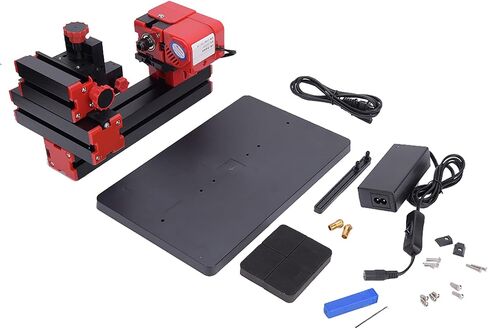 6 in 1 Mini Motorized Lathe Machine, Metal Multi functional DIY Woodworking Tool with Safe Sawing, for Home School Model Making in Kuwait