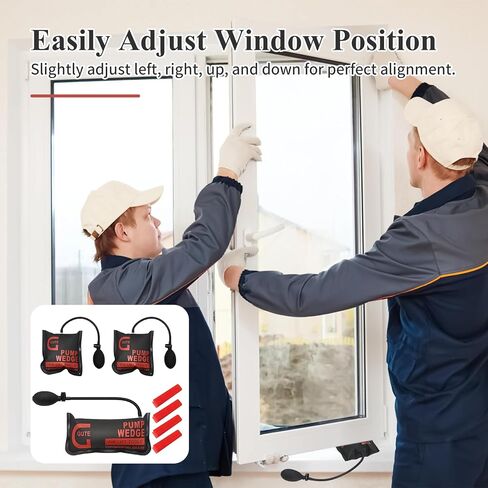 Gute Air Wedge Bag Pump, 3 Pack Commercial Inflatable Air Wedge Bag Tool, Professional Leveling & Alignment Kit for Door Window Cabinet Installation, 330 lbs Load Capacity, with 4 Plastic Wedges in Kuwait