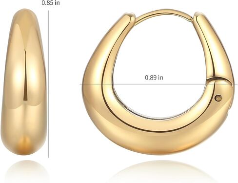 Rhinelife Gold Hoop Earrings for Women, 18K Gold Plated PVD Hypoallergenic Earrings, Trendy Everyday Jewelry Gift for Her, Mini Small Medium & Large Size in Saudi Arabia