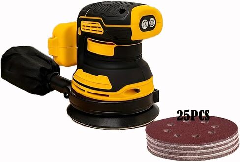 Cordless Brushless Track Sander for 20V MAX Battery, 5-Inch Sanding Surface, and Variable Speed Settings, Includes 25 Sheets of Sandpaper and One Dust Bag in Kuwait