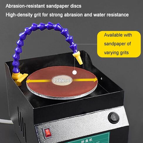 Wet Bench Sander Electric Knife Sharpener Tool, 350W, 7 Speed Adjustable 3350r/min, Includes 10 Sandpaper Sheets, Suitable for Scissors and Metal Working in Kuwait