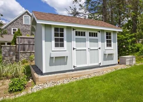 Saltbox Roof Storage Shed Plans DIY Backyard Garden Shed Barn Building 10'x20' in Kuwait