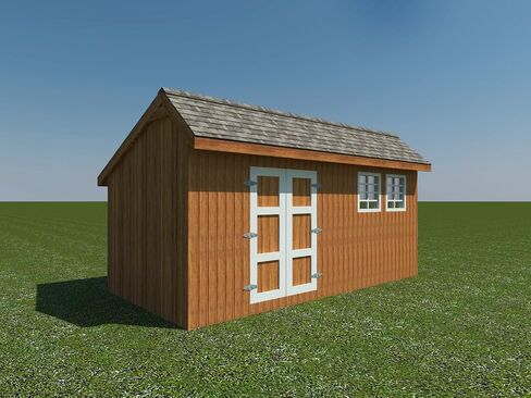 Saltbox Roof Storage Shed Plans DIY Backyard Garden Shed Barn Building 10'x20' in Kuwait