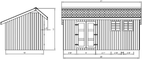 Saltbox Roof Storage Shed Plans DIY Backyard Garden Shed Barn Building 10'x20' in Kuwait