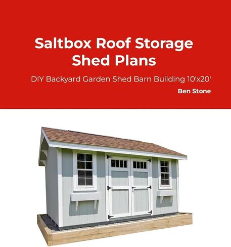 Saltbox Roof Storage Shed Plans DIY Backyard Garden Shed Barn Building 10'x20' in Kuwait