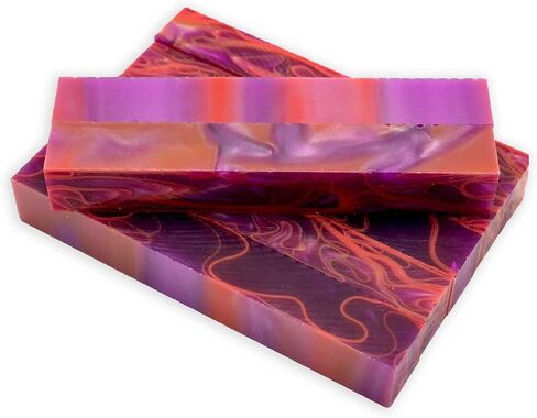 Legacy Woodturning, Acrylic Pen Blank, Royal Purple with Orange Lines, 5" x 3/4" x 3/4", 7 Pack in Kuwait