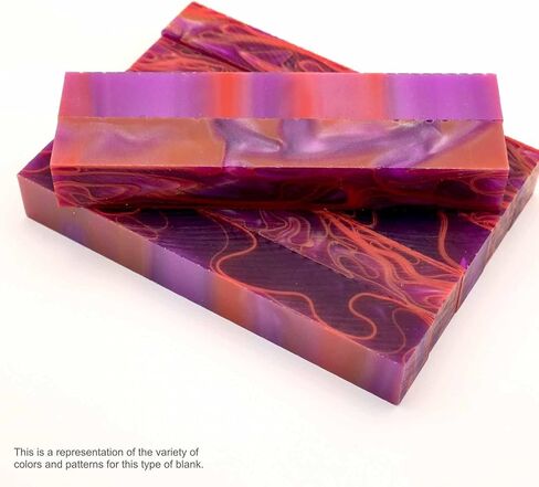 Legacy Woodturning, Acrylic Pen Blank, Royal Purple with Orange Lines, 5" x 3/4" x 3/4", 7 Pack in Kuwait