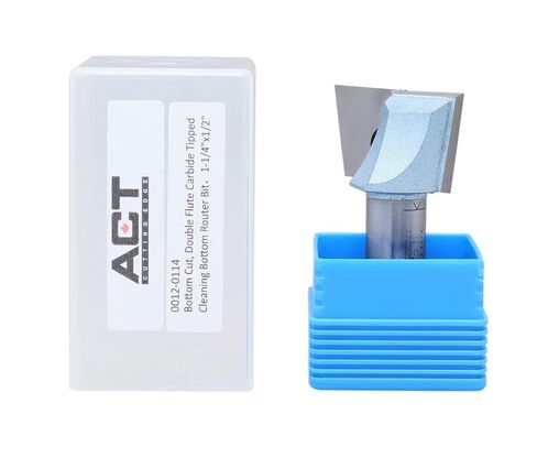 Accusize Industrial Tools 1/2" Shk Dia x 1" Cutting Dia Double Flute Carbide Tipped Bottom Cleaning (Surface Planing) Router Bit, 0012-0001 | 1/2 in Shank, 20mm Flute Length, 58mm OAL, 2 Flute Tungsten Carbide, for CNC and Portable Routers, 0012-0001 in Saudi Arabia
