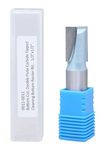 Accusize Industrial Tools 1/2" Shk Dia x 1" Cutting Dia Double Flute Carbide Tipped Bottom Cleaning (Surface Planing) Router Bit, 0012-0001 | 1/2 in Shank, 20mm Flute Length, 58mm OAL, 2 Flute Tungsten Carbide, for CNC and Portable Routers, 0012-0001 in Saudi Arabia