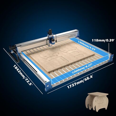 SainSmart Genmitsu PROVerXL 4x4 CNC Machine, Support Dual Z-Axis, Closed-loop Stepper Motor, Ball Screw Drive System, Large Milling Area for Wood Metal Carving, Work Area 51.18'' x 51.18'' x 4.72'' in Kuwait