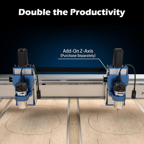 SainSmart Genmitsu PROVerXL 4x4 CNC Machine, Support Dual Z-Axis, Closed-loop Stepper Motor, Ball Screw Drive System, Large Milling Area for Wood Metal Carving, Work Area 51.18'' x 51.18'' x 4.72'' in Kuwait