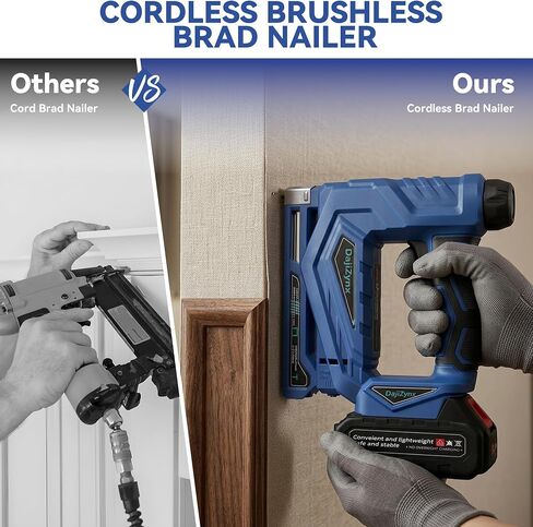 Electric Staple Gun, 3/8" Cordless Brad Nailer,2 in 1 Brushless Nail Gun/Staple Gun with 1000 Nails and 1000 Staples（T50、J10）, Cordless Fix Nailer 2 Mode - Single Firing and Contact Firing in Saudi Arabia