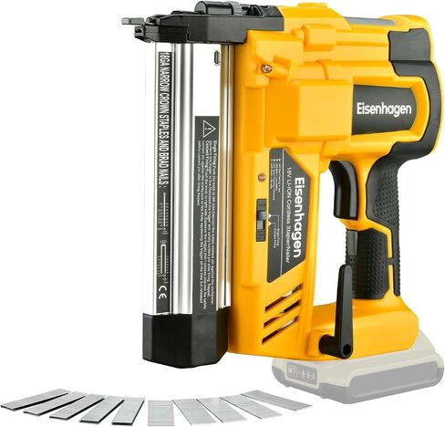 Cordless 2" Brad Nailer Compatible with Dewalt 20V Battery (No Battery and Charger), 2-in-1 Electric Nail Gun, 20V Staple Gun Battery Powered with 1000 Nails for Woodworking & Home in Kuwait