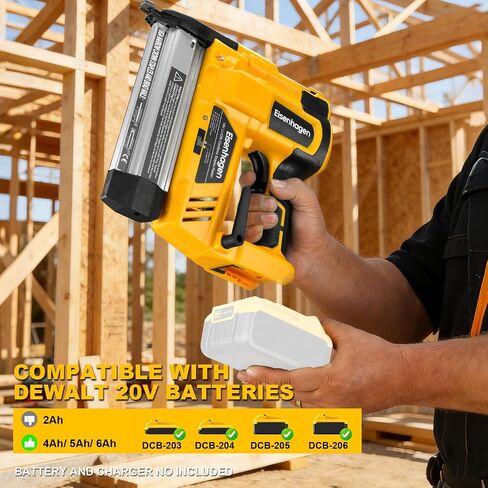 Cordless 2" Brad Nailer Compatible with Dewalt 20V Battery (No Battery and Charger), 2-in-1 Electric Nail Gun, 20V Staple Gun Battery Powered with 1000 Nails for Woodworking & Home in Kuwait