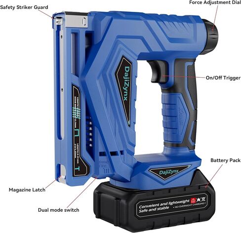 Electric Staple Gun, 3/8" Cordless Brad Nailer,2 in 1 Brushless Nail Gun/Staple Gun with 1000 Nails and 1000 Staples（T50、J10）, Cordless Fix Nailer 2 Mode - Single Firing and Contact Firing in Saudi Arabia