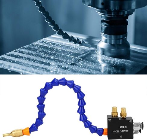 Jeanoko Mist Coolant Lubrication Spray System, S-BPV-03 Coolant Sprayer 0.1MPa-0.8MPa for Tapping Machines Metal Cutting Engraving Cooling Sprayer Machine Air Pipe CNC Lathe Milling Drill in Kuwait