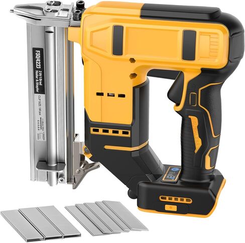 Electric Nail Gun for Dewalt 20V Battery, 18 Gauge 2 in 1 Brad Nailer Cordless，Brushles Staple Gun with 1000pcs Nails and 1000pcs Staples Included for Home Improvement, DIY (No Battery) in Kuwait