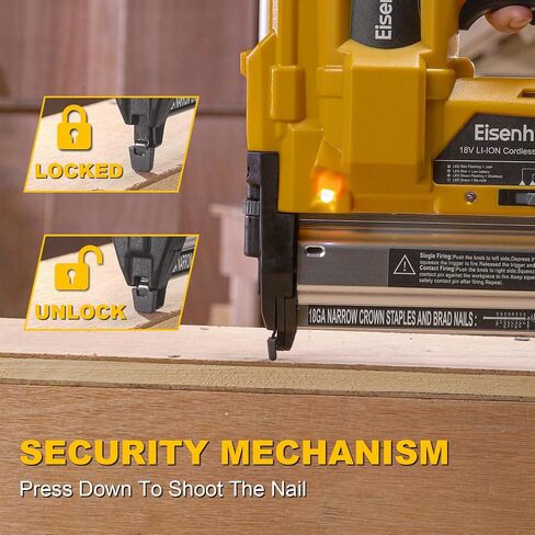 Cordless 2" Brad Nailer Compatible with Dewalt 20V Battery (No Battery and Charger), 2-in-1 Electric Nail Gun, 20V Staple Gun Battery Powered with 1000 Nails for Woodworking & Home in Kuwait