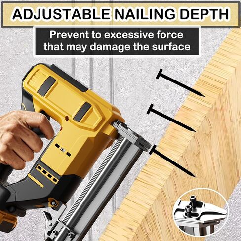 Electric Nail Gun for Dewalt 20V Battery, 18 Gauge 2 in 1 Brad Nailer Cordless，Brushles Staple Gun with 1000pcs Nails and 1000pcs Staples Included for Home Improvement, DIY (No Battery) in Kuwait