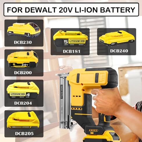 Electric Nail Gun for Dewalt 20V Battery, 18 Gauge 2 in 1 Brad Nailer Cordless，Brushles Staple Gun with 1000pcs Nails and 1000pcs Staples Included for Home Improvement, DIY (No Battery) in Kuwait