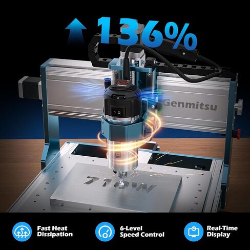 Genmitsu 3030-PROVer Ultra CNC Router Machine for Metal + Upgrade Aluminum Bench Vise Clamp, Size 9.4" x 6.6" x 1.6", Clamping Range 0-5.7" in Kuwait