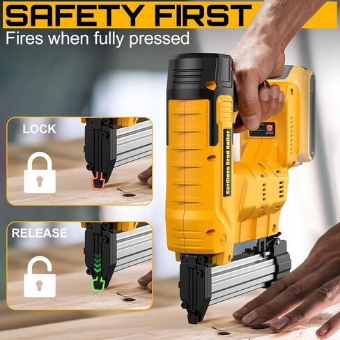 18 Gauge Cordless Brad Nailer & Staple Gun for De Walt 20V MAX Battery(No Battery), 2 in 1 Electric Nail Gun with 1000 Brad Nails and 1000 Staples for Home Improvement, DIY and Woodworking in Kuwait