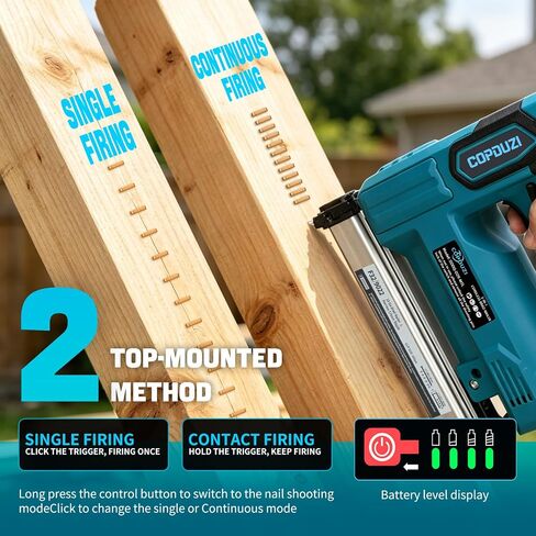 21V Cordless Nail Gun, 18 Gauge 2-in-1 Electric Brad Nailer With 2 * 4.0Ah Battery, Pistola De Clavos with 2000pcs Nails, Power Nailers Adjustable Depth for Wood, Upholstery & DIY Projects in Kuwait