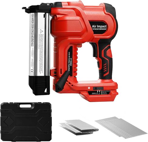 18GA Cordless Nail Gun and Stapler, 2-in-1 Brad Nailer, No Battery | Works with 18GA Brad Nails 3/4"-2", Tool-Free Depth Control, Compatible with Makita Battery, for Trim, Baseboards Upholstery in Kuwait