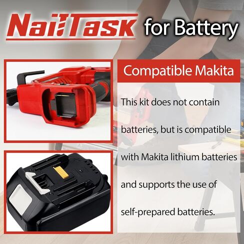 18GA Cordless Nail Gun and Stapler, 2-in-1 Brad Nailer, No Battery | Works with 18GA Brad Nails 3/4"-2", Tool-Free Depth Control, Compatible with Makita Battery, for Trim, Baseboards Upholstery in Kuwait