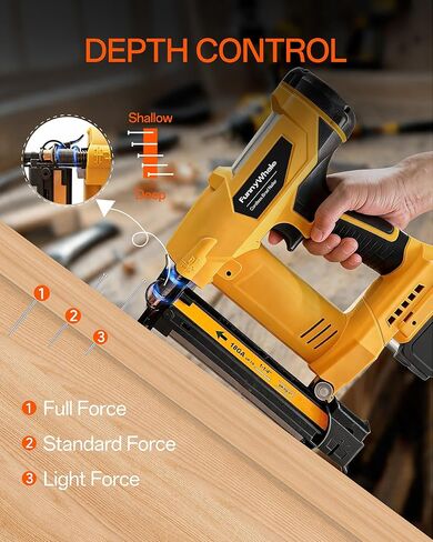 3-in-1 Cordless Brad Nailer Compatible with Dewalt 20V Battery(No Battery) | 16GA & 18 GA Finish Nailer, Brad Nailer, and Narrow Crown Staple Gun with Adjustable Depth,Tool-Free Jam Release in Saudi Arabia