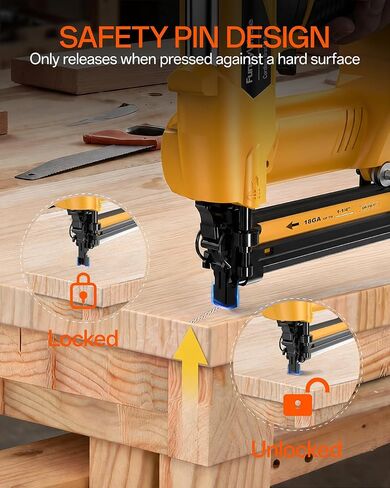 3-in-1 Cordless Brad Nailer Compatible with Dewalt 20V Battery(No Battery) | 16GA & 18 GA Finish Nailer, Brad Nailer, and Narrow Crown Staple Gun with Adjustable Depth,Tool-Free Jam Release in Saudi Arabia
