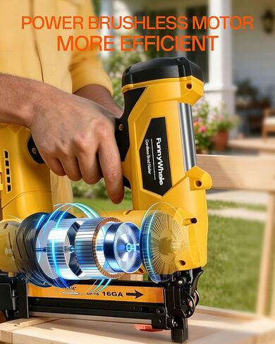 3-in-1 Cordless Brad Nailer Compatible with Dewalt 20V Battery(No Battery) | 16GA & 18 GA Finish Nailer, Brad Nailer, and Narrow Crown Staple Gun with Adjustable Depth,Tool-Free Jam Release in Saudi Arabia